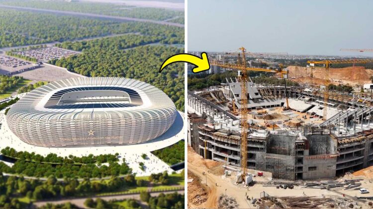 Construction progress of the new Moulay Abdellah stadium in Rabat